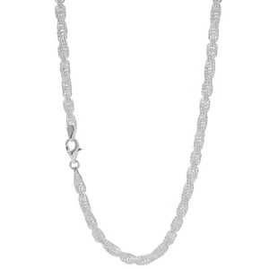 925 Sterling Silver 3 mm Handmade Fancy Wire Knot Chain Lobster Clasp 18 Inches - Picture 1 of 7