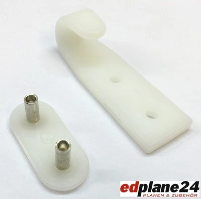 10 x Zweiloch-Planenhaken Kunststoff spitzig weiss  Abspannhaken Netzhaken Haken - Bild 1 von 4