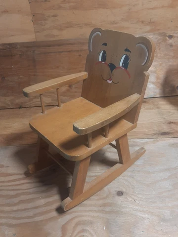 Vintage Toddler Rocking Chair Wood Excellent Condition Cover