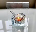 Handmade Robin Glass Tea Light 