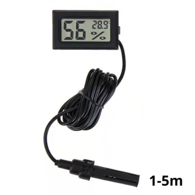 mini Thermometer Hygrometer Digital Luftfeuchtigkeitsmesser mit Fühler 1-5m      - Bild 1 von 4