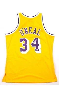 ✍️ Signed Shaquille O'Neal 🏀Mitchell & Ness Mens Los Angeles Lakers Beckett - Image 1 of 4