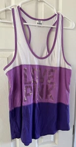 😈😈Victoria’s Secret Pink Vintage Purple Tank Top Size Large😈😈 - Picture 1 of 4