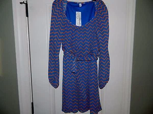 Women's Junior's Blue & Orange Chevron Dress Size S-NWT Gators or Auburn Colors! - Picture 1 of 2