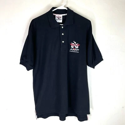 Vintage AMF Bowling Shirt Men's Black Polo Shirt Sz. Small - Image 1 of 4