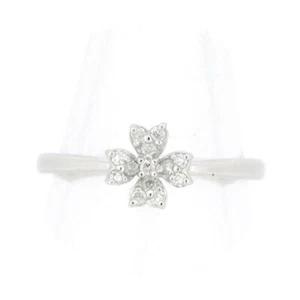 Vendome Aoyama Diamond Ring US Size 5 Flower Motif 18K White Gold - Picture 1 of 7