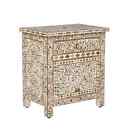 Antique Indian Handmade Wood Inlay Bedside table