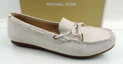 Michael Kors SUTTON Mocasín Zapatos Planos Cuero Repujado Crema Claro Talla 8.5 Foto 1 de 4