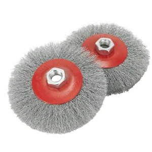 2pcs 115mm Steel Wire Brushes for Angle Grinders Suitable for Deburring - Picture 1 of 12
