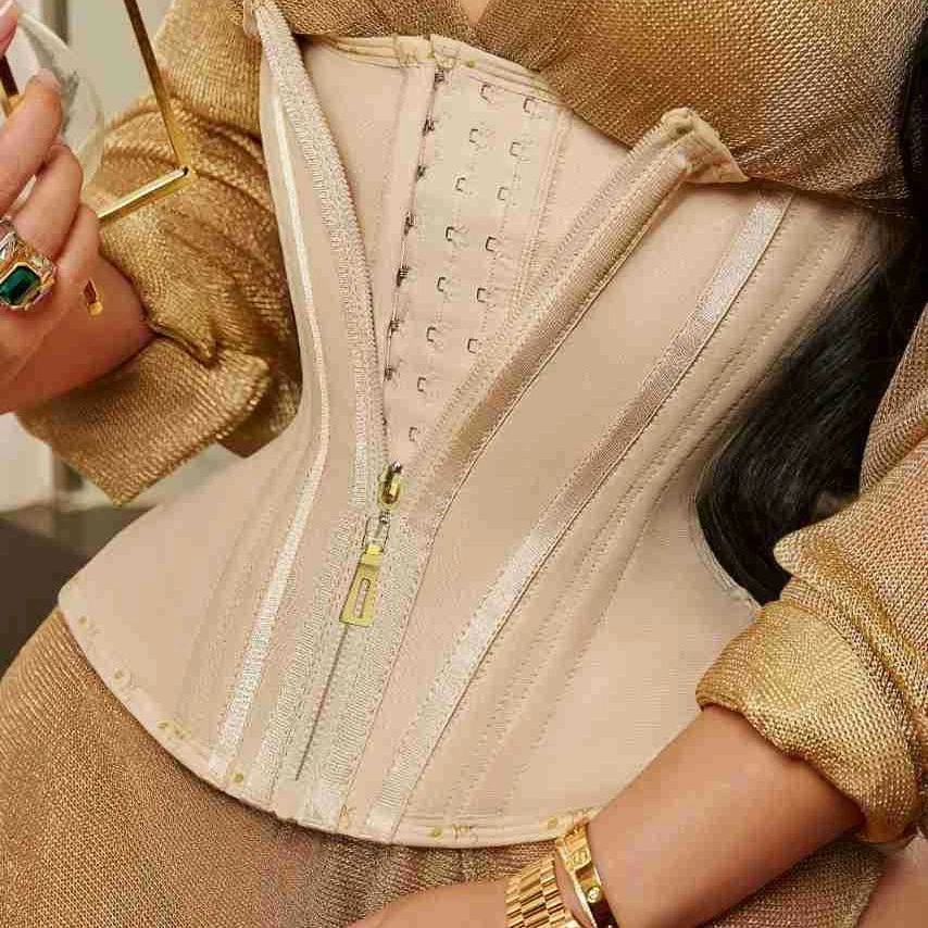Mujeres Entrenador de Cintura Modelador Cinturón Cremallera Pecho Reloj de Arena Corsé Prendas Moldeadoras Foto 1 de 4