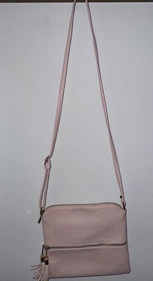 DELUXITY Blush Lightweight Medium Crossbody Bag with Tassel - Image 1 of 4