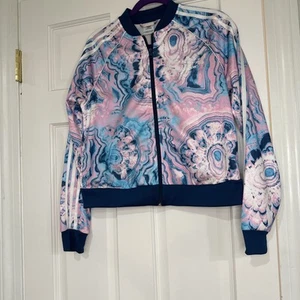 Adidas Track Jacket Youth XL Marble Print , Zipper, Long Sleeve - Picture 1 of 8