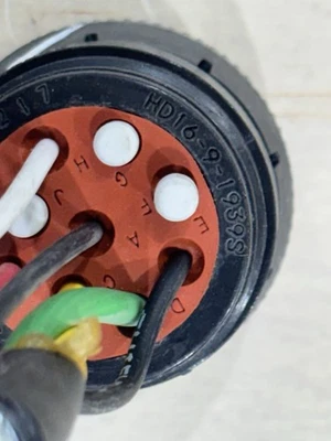 Pair Of Deutsch HD16-9-1939S Connectors With 6 Pigtails And 3 Plugged Holes - Image 1 of 4