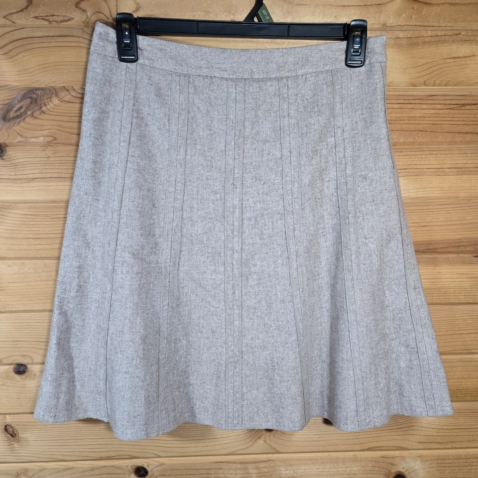 Falda Merona Mezcla Lana Línea A Mujer 8 Brezo Beige Hasta la Rodilla Clásica Oficina Foto 1 de 4