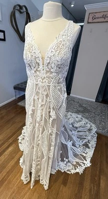 Vestido de novia Allure MJ862 talla 16 nuevo con etiquetas vestido bohemio  Foto 1 de 4