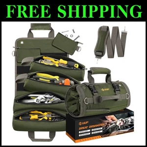 Borsa per attrezzi resistente, verde, 4 sacchetti con cerniera - Foto 1 di 9