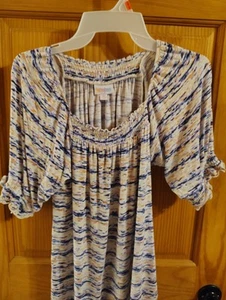 LuLaRoe Gr. M Medium Lily Bauerntop verschwommen malerisch gestreift Design  - Bild 1 von 5