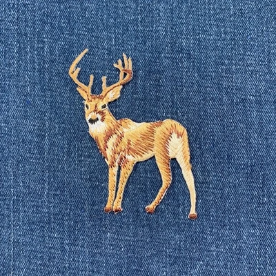 Deer Applique Patch - Embroidered Buck Animal Badge 2-7/8" (Iron On) - Image 1 of 2