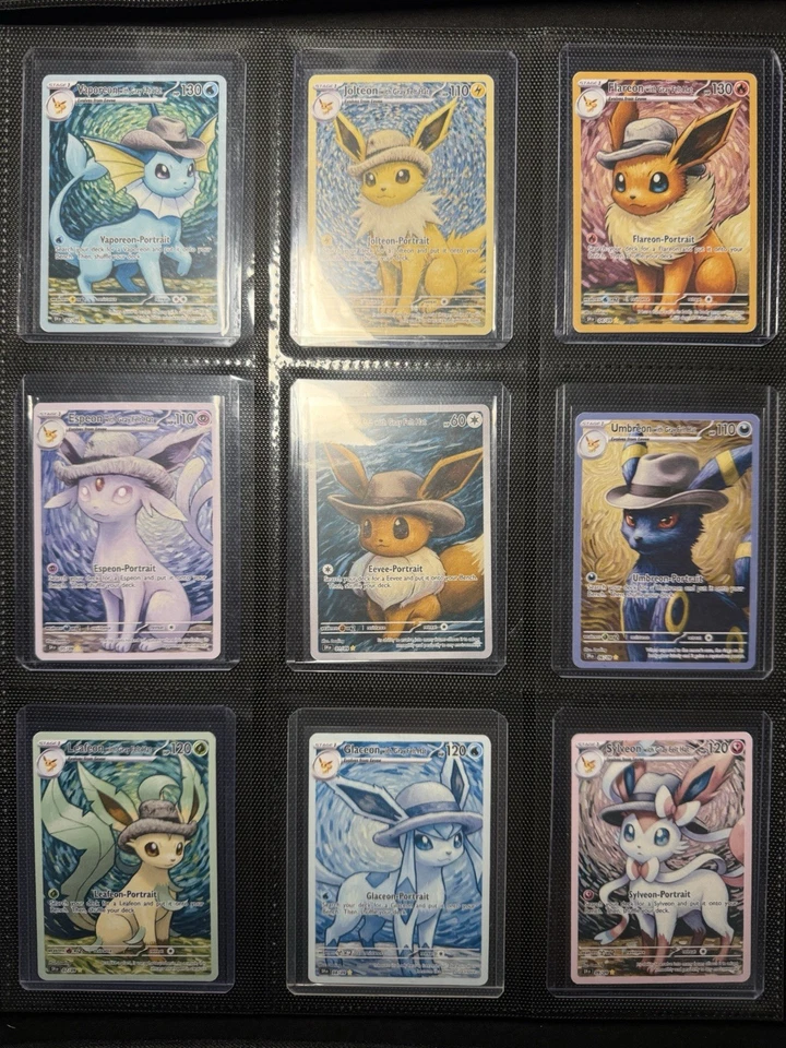 Whole Eeveelution Felt Hat Art Set (9 Custom Pokemon cards) - Image 1 of 1
