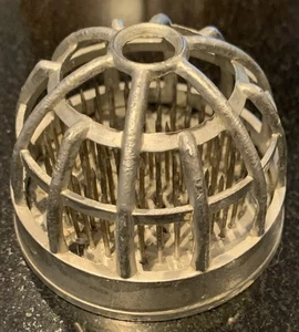 Vintage Silver Metal Flower Frog Cage Dome Shape 2” Tall & 2.5” Wide With Spikes - Picture 1 of 10