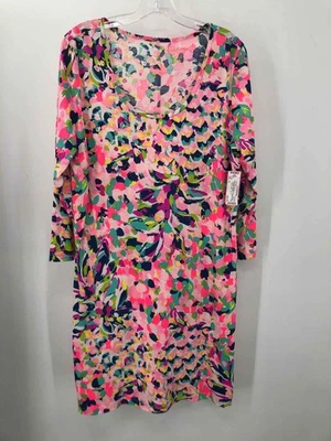 Lilly Pulitzer Pink Size XL Printed Shift Knee Length Long Sleeve Dress - Image 1 of 3
