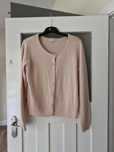 Monsoon Angora Wool Blend Blush Baby Pink Cardigan Diamanté Buttons Shrug - Picture 1 of 8
