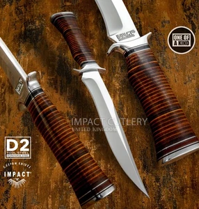 Modell # 5717 Impact Cutlery Custom Handmade Bowiemesser mit Ledergriff | D2 - Bild 1 von 14