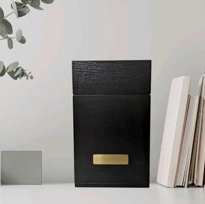 Urna de madera negra grande maciza premium para cenizas humanas, placas grabables incluidas - Imagen 1 de 8