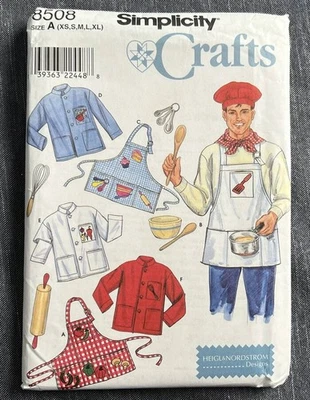 Simplicity Sewing Pattern 8508 Unisex CHEF JACKET HAT & APRON sizes XS-XL - Image 1 of 2