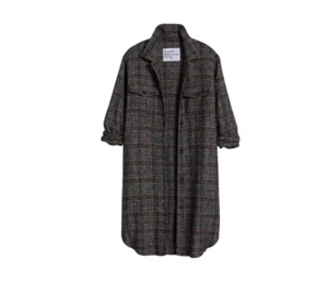 NEU Frank & Eileen Gavin Hemdjacke Mantel Damen mittelbraun kariert Button Down - Bild 1 von 12