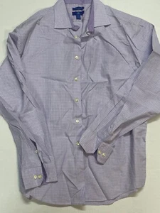 EGARA PURPLE STRIPPED LONG SLEEVE DRESS SHIRT MODERN FIT 2XL 18-18.5 NICE COND. - Picture 1 of 12