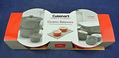 CUISINART CHEF'S CLASSIC, CERAMIC BAKEWARE, SET OF TWO 9 OZ. RAMEKINS, NEW, RED - Image 1 of 3