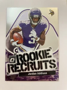 2023 Panini Donruss Optic Jordan Addison Rookie Recruits Vikings Rookie - Picture 1 of 3