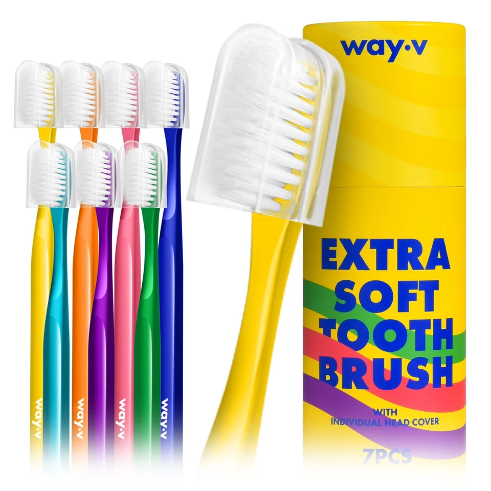 WAY.V Extra Soft Toothbrush with Individual Head Cover (7 pcs, soft bristle) - Image 1 of 4