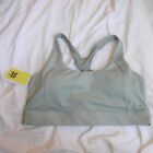 NWT All In Motion Light Green Corded Midline Racer Strappy Back Sports Bra sz XL