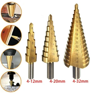 Stufenbohrer Set HSS Konusbohrer Schälbohrer Kegelbohrer Kegelsenker 4mm-32mm #D - Bild 1 von 15