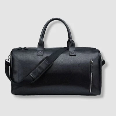 Bolso de Lona de Viaje de Cuero Vegano Negro $94 PX para Hombre Foto 1 de 4