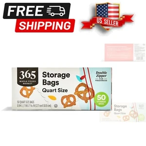 50 Count Clear Double Zipper Bags - Safe and Reliable Food Storage Solution - Picture 1 of 4