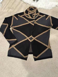 Intiwara Baby Alpaka Wolle Pullover Damen offene Strickjacke schwarz grau hellbraun Bolivien Gr. M - Bild 1 von 11