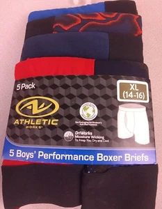 Athletic Works Boys 5 Pack Performance Boxer Briefs Size XL(14-16) - New. (62.1) - Picture 1 of 10