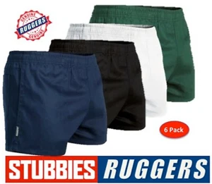 6 PACK -*GENUINE* STUBBIES RUGGERS ELASTIC WAIST DRILL MENS WORK SHORTS - SE206H - Picture 1 of 10