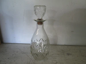 Decantador de vidrio de 11" con tapón, sin marca, excelente estado - Imagen 1 de 4