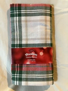 Red and Green Plaid Cloth Napkins - 19 inches x 19 inches - Picture 1 of 3