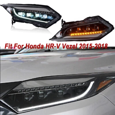 For Honda HR-V Vezel 15-18 2x Led Headlight Assembly DRL Hi/Low Beam Projector Foto 1 de 4