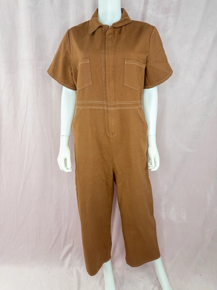 Mono para mujer Nº 6 Store naranja tostado 100 % algodón talla grande ropa de trabajo Foto 1 de 4