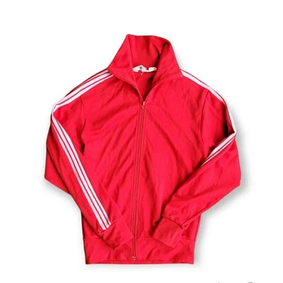 Chaqueta deportiva Adidas vintage de los años 70 para hombre roja cremallera retro 3 rayas del trébol Corea Foto 1 de 4