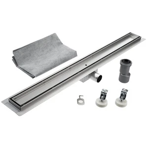 Edelstahl Duschrinne TG01 50cm -120cm Siphon und Haarsieb als Set vers. Muster - Picture 1 of 16