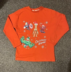 George Kids Christmas Marvel Long Sleeved T-Shirt, Red, Size 5-6 Years - Picture 1 of 1