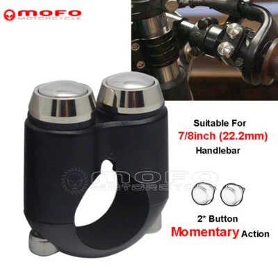 For Harley Custom 7/8"(22mm) Handlebar Dual Button Hand Control Momentary Switch - Image 1 of 4