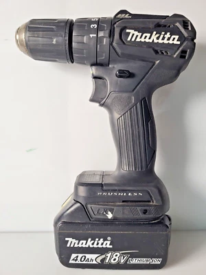 Taladro/atornillador martillo sin escobillas Makita DHP483 18V + batería 4,0 AH -EXE USADO Foto 1 de 4